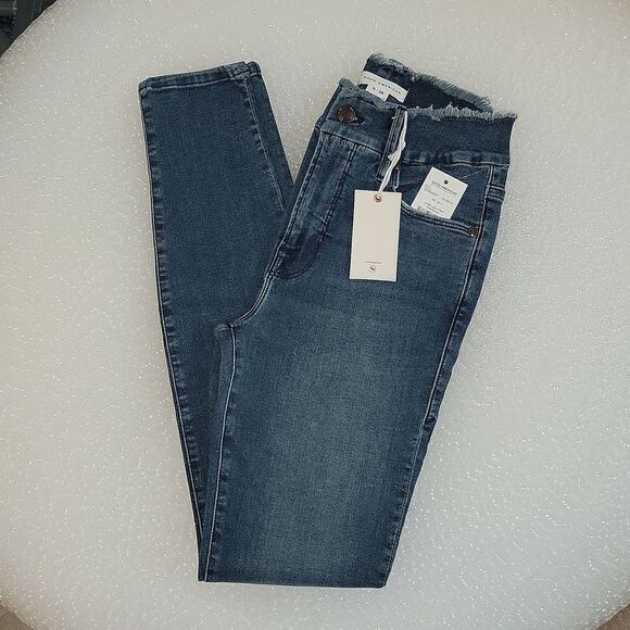 New Good American Good Legs Stretch Skinny Sculpting Jeans Frayed Waist 0 / 25 - Picture 6 of 11
